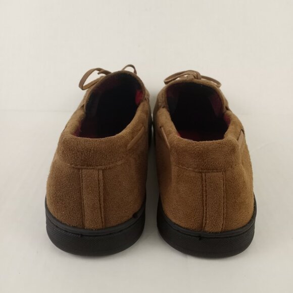 Club Room Brown Faux Suede Moccasin Slippers Mens L 9.5 - 10.5 - Picture 6 of 11